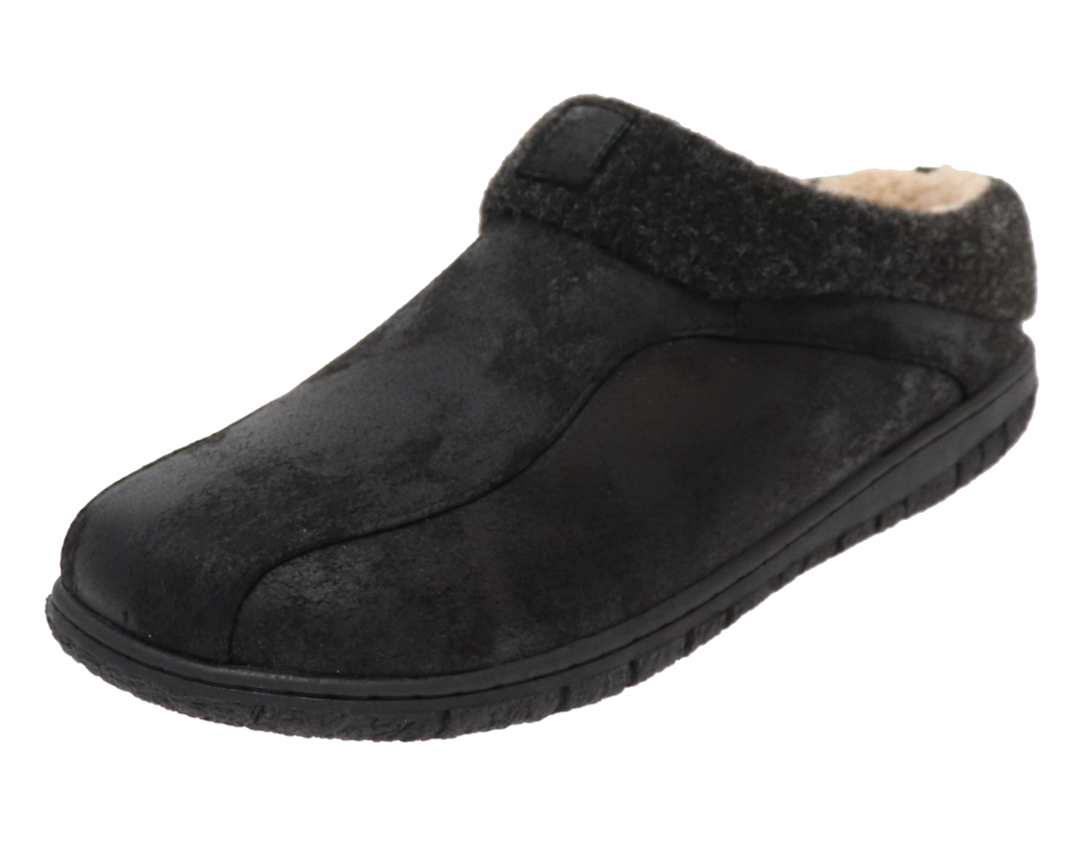 Fleece-lined Slippers - Dark gray - Men