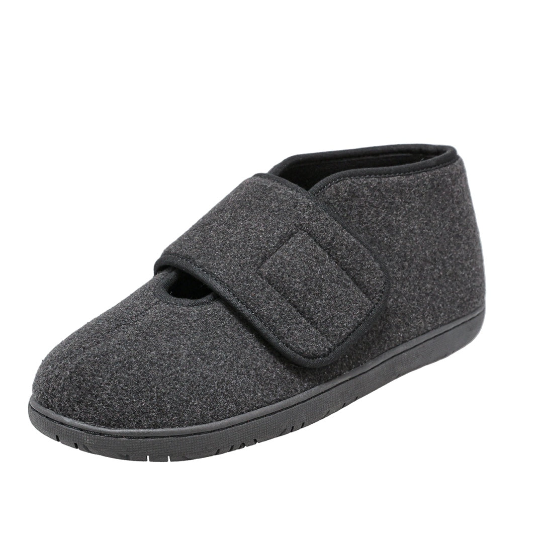 Black Boot Slipper Wool Blend Foamtreads