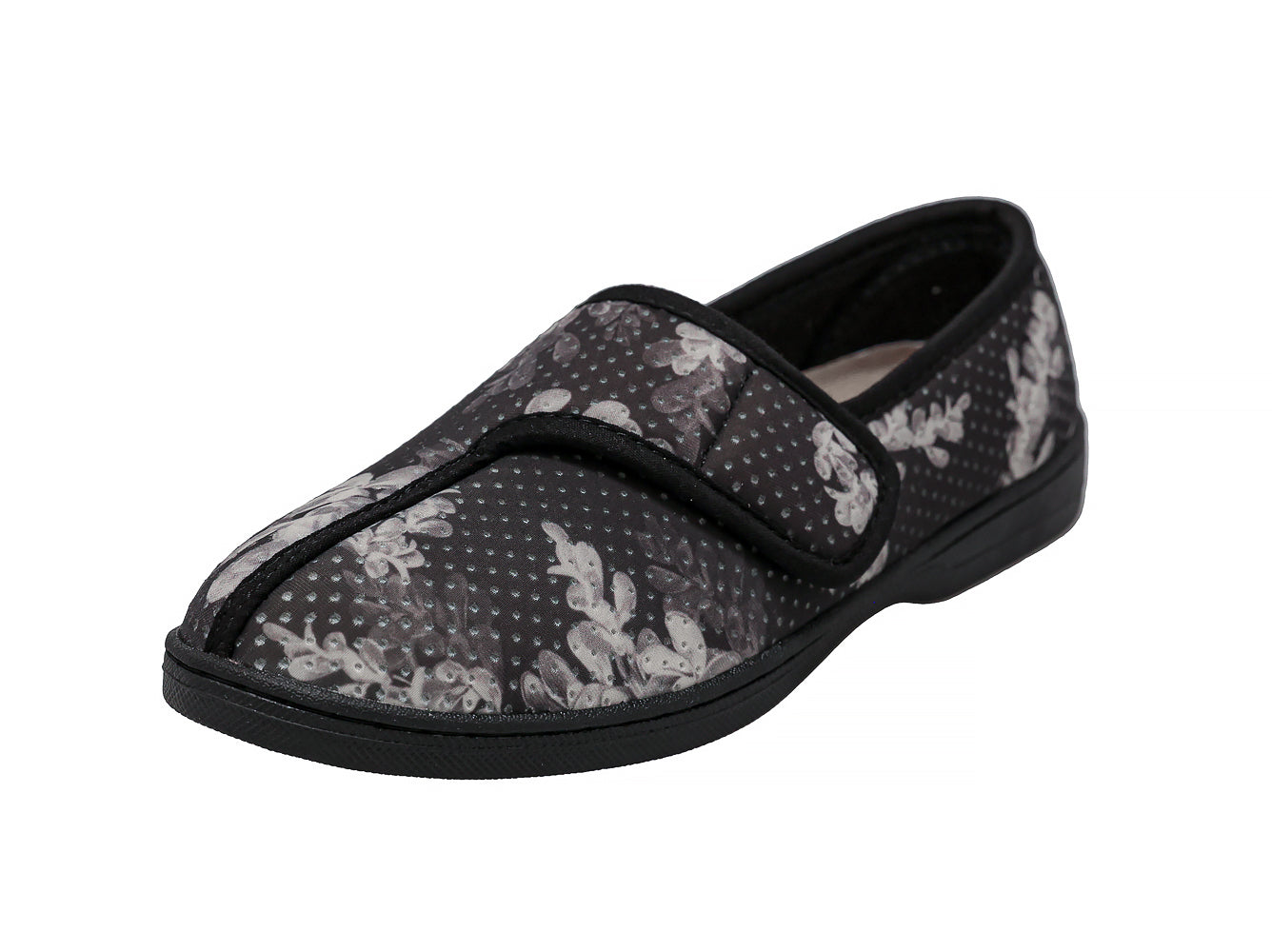 Zapatilla de mujer Jewel 2 con flores estampadas en negro