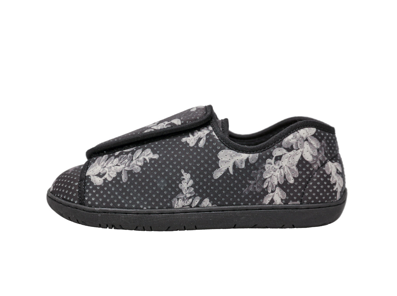 Nurse 2 Black Flower Print Women's Slipper