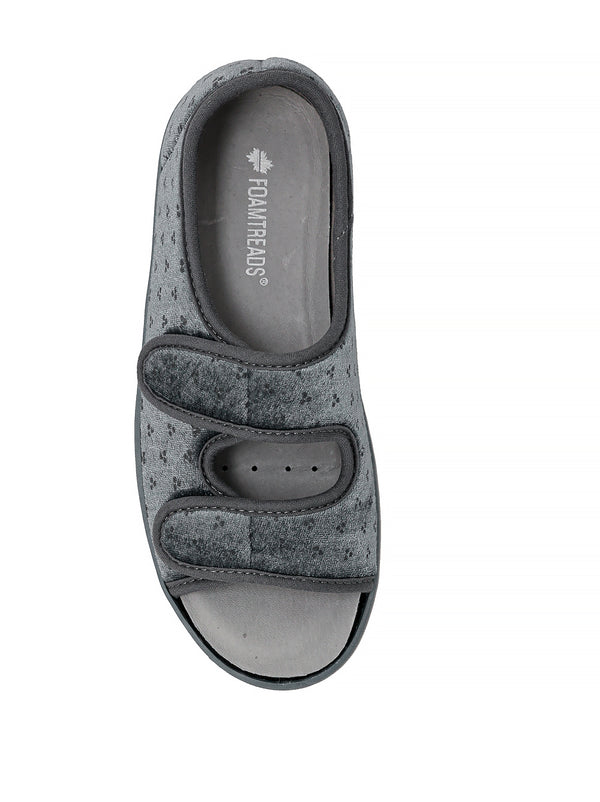 Chaussons Diabétiques Git-up - Mousse Mémoire - Support Voûte Plantaire - Velcro Ajustable - Large Bout
