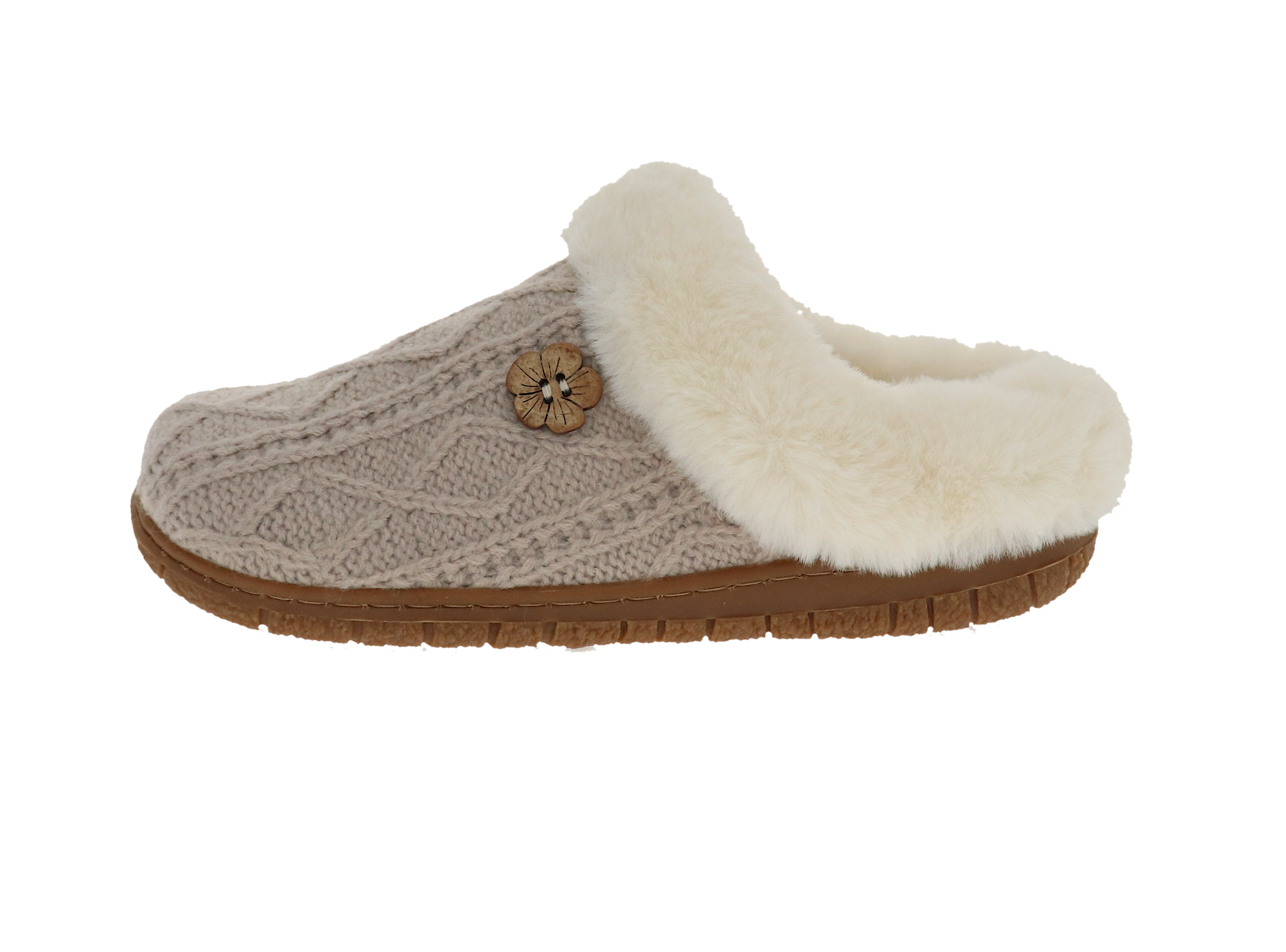 Zapatilla de mujer de punto beige Loom