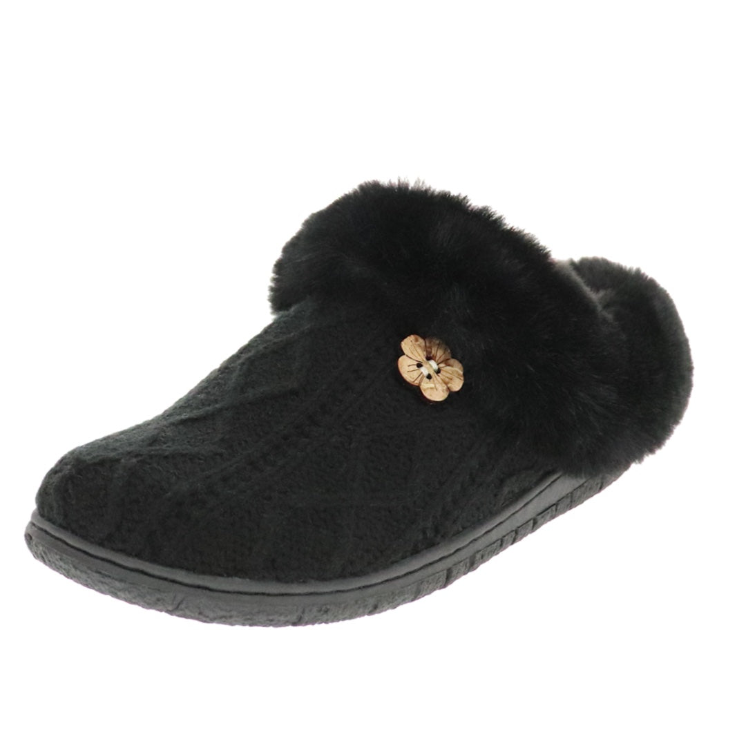 Loom Black Knit Women's Slipper