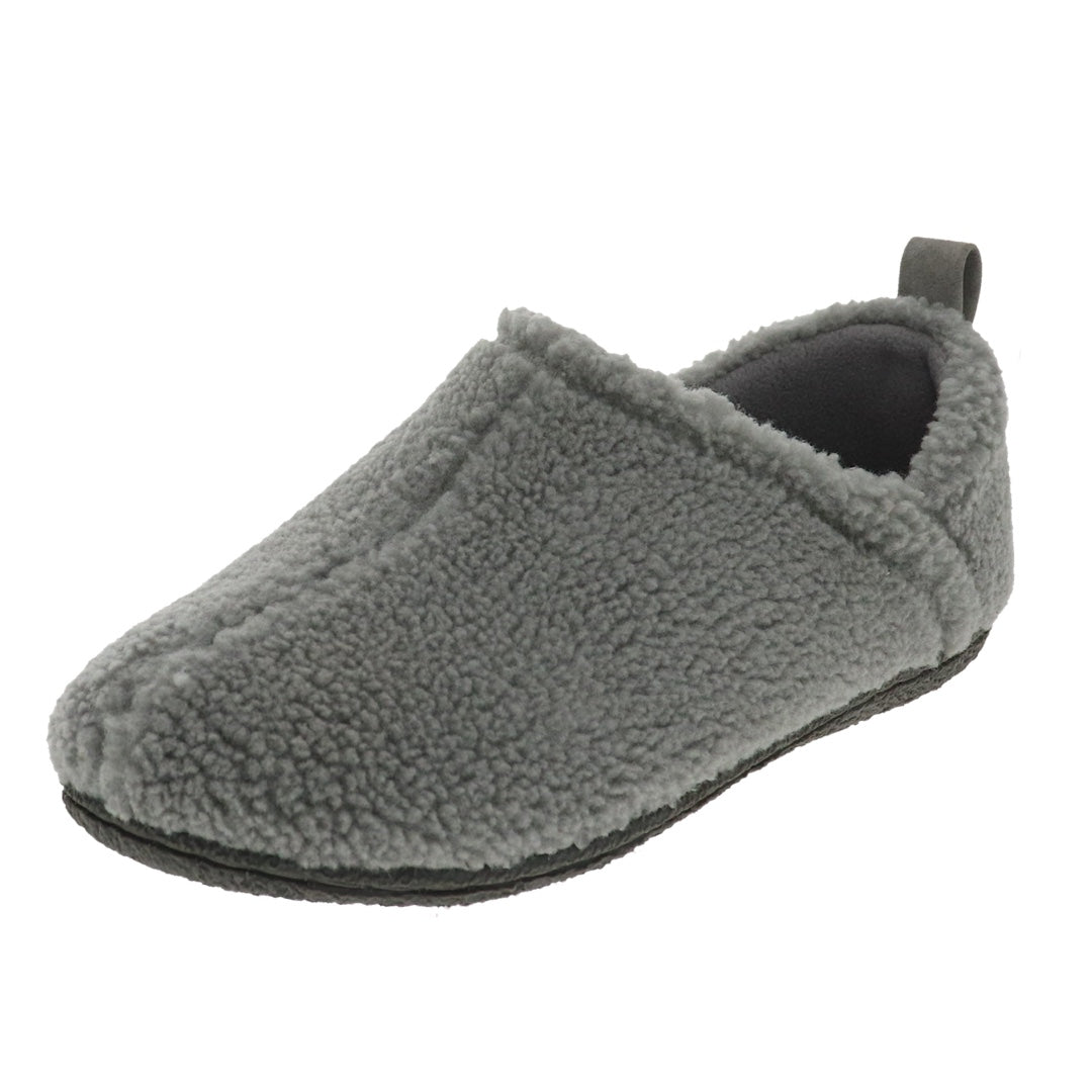 Zapatilla de mujer gris de felpa