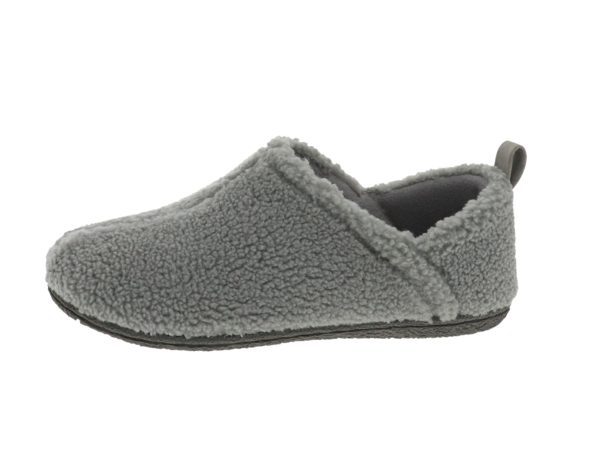 Zapatilla de mujer gris de felpa